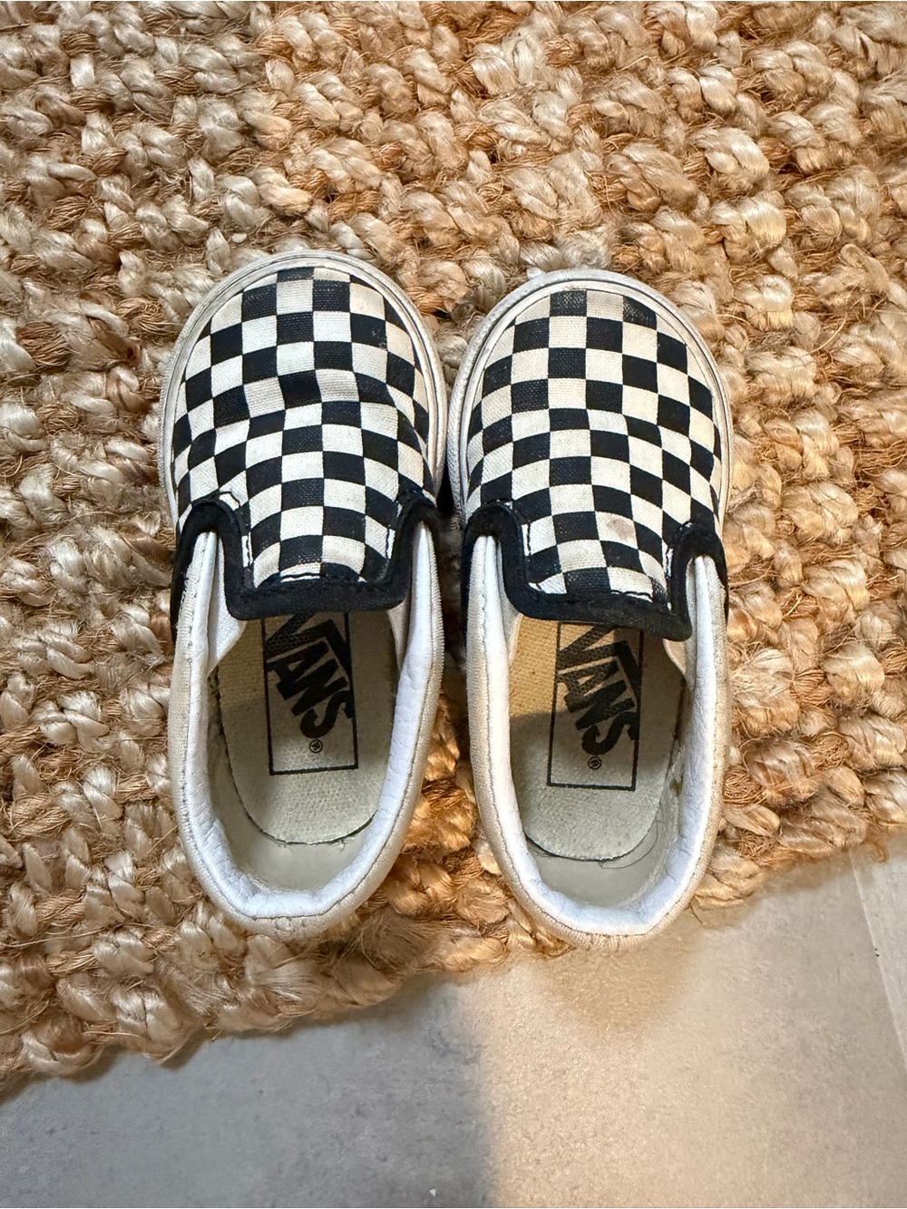 Vans Kids Checkerboard Slip-On - Black & White